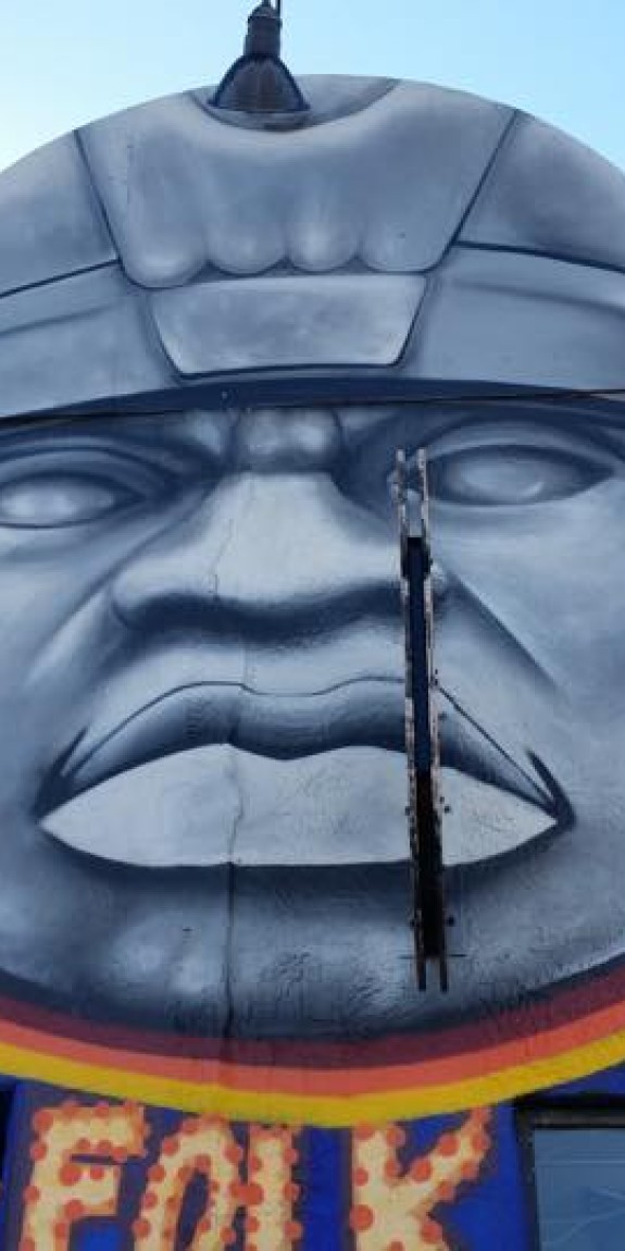 Street art showing warriors of different cultures