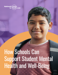How schools can support mental health report cover with image of a smiling student wearing a back pack