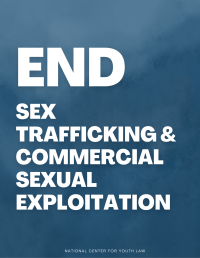 Simple graphic that says "End sex trafficking & Commercial Sexual Exploitation