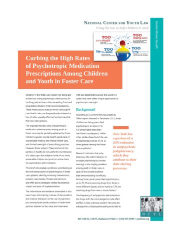 Curbing the High Rates of Psychotropic Medication Prescriptions Among Children and Youth in Foster Care