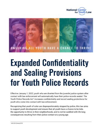 Expanded Confidentiality and Sealing Provisions for Youth Police Records